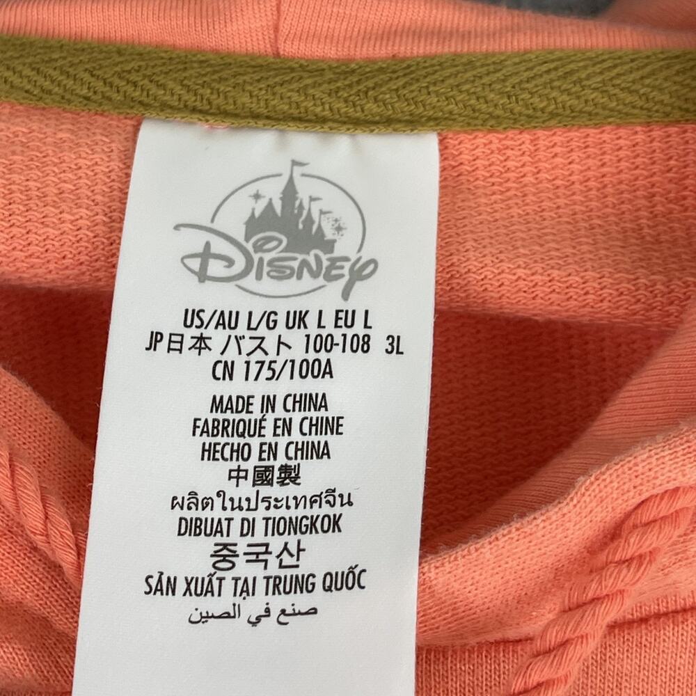 Disney Moana Sweatshirt Womens Large Orange Cropped Oversized Embroidered Tassel - Picture 5 of 13